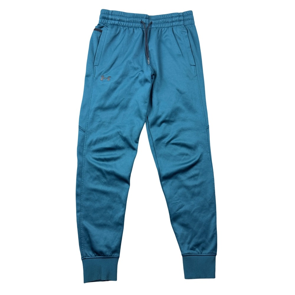 Under Armour Mens Medium Blue Fleece Lined Tapered Joggers Sweatpants Athletic